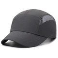 Dark grey quick-dry five-panel baseball cap with mesh sides for outdoor sun protection - Dark Gray