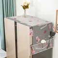 Waterproof refrigerator dust cover with pink rabbit pattern and side storage pockets - Pink Bunny-Small