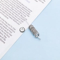 Antike versilberte Abstandsperlen für DIY-Schmuckherstellung und handgemachte Armbänder - Runde Strukturierte Relief-Abstandshalter (16358) / 1 Stück/Packung (1x6mm) / Antiksilber