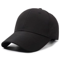 Breathable black quick-dry baseball cap with laser-cut side vents for outdoor sports - Adjustable / Black
