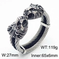 Bracelet pour homme tête de lion en acier argenté de 27mm de large et 119g de poids - Couleur Acier Lion (KB167194-KFC)
