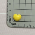 Glossy yellow resin heart charm 1cm size accessory for DIY phone cases and hair clips - Yellow