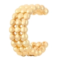Vintage χρυσό σκουλαρίκι ear cuff σχήματος C με τρεις σειρές από γυαλισμένες χάντρες - Στυλ με Τριπλή Σειρά Χαντρών (11994) / Χρυσό KC