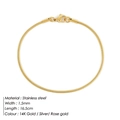 Bracciale a catena serpente minimalista 1,5 mm in acciaio inossidabile oro e argento - 1.5MM-16.5CM / Color Acciaio