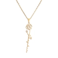 Gold stainless steel personalized rose flower necklace with Sophia name pendant - Gold (CS00292)