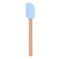 Spatola in silicone blu a forma di cuore con manico in faggio e foro per appenderla - Stile Semplice / Blu