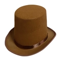 Elegante 20cm bruine hoge hoed met satijnen lint voor podiumoptredens en themafeesten - Volwassene (Hoogte 20cm/Omtrek 61cm) / Donkerbruin
