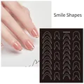 Smile shape French manicure nail stencils WW8006 for precise edge spray painting - WW8006# Smile Shape