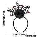 Dettagli cerchietto cappello da strega Halloween con rosa e ragnatela 27x20cm - Ragnatela con Fiore Nero