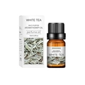White Tea scented 10ml aromatherapy oil with amber glass bottle and white paper box - White Tea