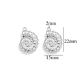 Silver stainless steel conch shell pendant for jewelry making with size dimensions - Steel Color Conch-523