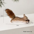 Realistic squirrel ornament with fluffy tail and pine cone for Christmas tree decoration - Prone Squirrel (No Rope)