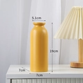 Matte gelbe zylindrische Keramikvase mit Maßen 19cm Höhe für die Heimdekoration - Gelb Mittel / Gelb