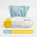 Blauwe microvezel keukendoeken absorberend 20 stuks pak in 22x22cm met wafelstructuur - Zak Van 20 Vellen (22x22cm) / Blauw