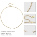 Μινιμαλιστικό κολιέ 14K χρυσό από ατσάλι 40+5cm με ρυθμιζόμενη προέκταση αλυσίδας - 40+5cm / Χρυσή αλυσίδα O