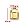 Golden mini padlock pendant in stainless steel with textured finish, size 12.5mm by 17mm - Gold Lock 17mm