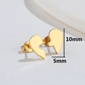 Boucles d'oreilles minimalistes en acier inoxydable doré en forme de cœur de 10mm x 5mm - Cœur Puzzle (Or)