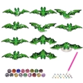 DIY Halloween luminous diamond painting kit with 10 green bats and colorful rhinestones - Wall Lamp