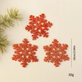 Three-piece set of 10cm red glitter snowflake ornaments for Christmas tree decoration - 10cm/3pcs Pack / Red