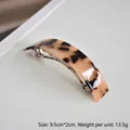 Elegant tortoise shell hair clip in brown and black acetate with metal spring clip - S252-101 Tortoiseshell Rectangular Clip