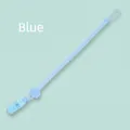 Funny blue silicone baby pacifier clip with wavy textured strap and plastic buckle - Light Blue Chain with Clip / Light Blue