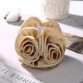 Elegant champagne satin rose flower hair claw clip with silky petals for women - Khaki
