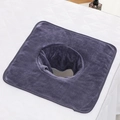 Serviette de massage carrée violet foncé avec trou en polaire corail douce - 35*35cm (Carré) / gris foncé