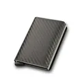Carbon fiber RFID blocking minimalist metal card holder wallet for men with pop-up feature - Carbon Fiber Grey