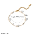 Detail of baroque pearl bracelet with gold chain, lobster clasp and extender chain - Baroque Pearl Bracelet (TB3406)