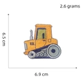 Bulldozer-Stickpatch mit Maßen 6,9 cm x 6,5 cm für Kleidung und Applikationen - 3# Planierraupe