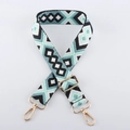 Detail of adjustable geometric diamond pattern bag strap with gold metal lobster clasps - Ethnic Jacquard 26 - Light Gold Buckle