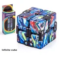 Blue marble texture infinity cube stress relief toy with original gift box packaging - Stress Relief Cube (NO.168-8-13) / 71.8g / Patchwork Blue
