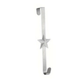 Silver metal door hook with decorative pentagram star for Christmas wreaths and ornaments - Star (Silver)