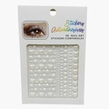 3D self-adhesive white heart and pearl stickers for face, body, and nail art - Heart Pearl / White