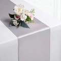 Elegant silver-purple satin table runner with silk gloss for wedding and banquet decor - Gray / 30cm*275cm