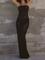 Slim fit black lace tube dress with long skirt for women in modern minimalist style - S / Black