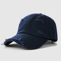 Nz Ripped Baseball Cap - Navy Blue / Adjustable