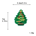 Christmas tree embroidered patch with gold waves and red dots for DIY crafts - 5.6x7cm / 11173-Multi-layered Christmas Tree