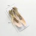 Pair of champagne gold feather bird Christmas tree decorations with glitter, 20cm long - Gold Gold Leaf Bird (1 Pair)