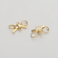 Golden bow-shaped 14K gold-filled jewelry pendants for DIY necklaces and earrings - Double Loop Bow (16x9mm)