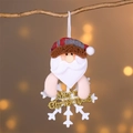 Plush Santa ornament with snowflake base and Merry Christmas text on a tree branch - Snowflake Santa / 16*10cm