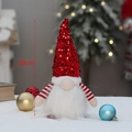 Christmas gnome doll with red sequin hat and white beard, perfect holiday desktop decoration. - Red (BY2203)