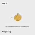 Detail view of 10mm vintage gold plated sun and moon relief pendant for DIY jewelry - Sun Moon Round (DFC18)
