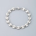 Elegant silver stainless steel pig nose chain bracelet with a secure lobster clasp closure - Steel Color 9mm Bracelet