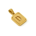 18K vergoldeter Titanstahl Buchstabe D Anhänger mit mattierter und polierter Oberfläche - Buchstabe D - Gold