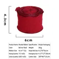 Wine red pleated linen ribbon with ruffled edges for luxury bouquet and cake wrapping - 4cm Simple Pack / Burgundy