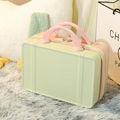 Mini 14-inch hardshell suitcase vanity case in light green and pink two-tone design - 14" / Yellow and Pink