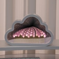 Cloud-shaped purple tulip infinity mirror night light DIY lamp as a desk ornament - Complete DIY Material Kit / Medium 10 Purple Flowers