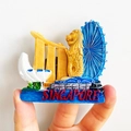 3D Singapore landmark fridge magnet made of resin with colorful souvenir details - (101) Singapore Merlion