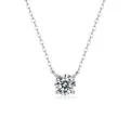 Minimalist 925 sterling silver necklace with classic four-prong moissanite pendant - Four-Prong Necklace 2 Carat (N12867)